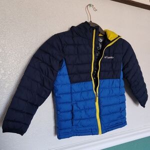 Columbia Kids Puffer Jacket - Navy‎ and Blue with Yellow Accents